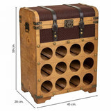 Bottle rack Alexandra House Living Brown PVC Wood Metal Cloth 28 x 59 x 45 cm Chest-5