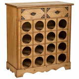 Bottle rack Alexandra House Living Brown Wood Metal 31 x 69 x 63 cm Furniture 2 drawers 16 bottles-0