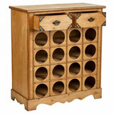 Bottle rack Alexandra House Living Brown Wood Metal 31 x 69 x 63 cm Furniture 2 drawers 16 bottles-5