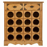 Bottle rack Alexandra House Living Brown Wood Metal 31 x 69 x 63 cm Furniture 2 drawers 16 bottles-4