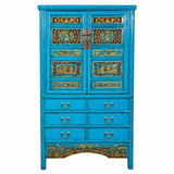 Cupboard Alexandra House Living Blue Wood Elm wood 43 x 170 x 100 cm-7