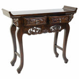 Hall Table with Drawers Alexandra House Living Brown Wood Elm wood 33 x 90 x 110 cm-3