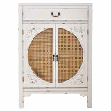 Hall Table with Drawers Alexandra House Living White Rattan Fir wood MDF Wood 36 x 100 x 70 cm-6