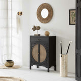 Hall Table with Drawers Alexandra House Living Black Rattan Fir wood MDF Wood 36 x 100 x 70 cm-8