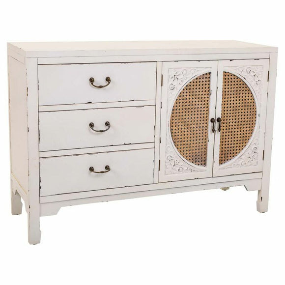 Sideboard Alexandra House Living White Rattan Fir wood 36 x 73 x 106 cm-0