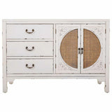 Sideboard Alexandra House Living White Rattan Fir wood 36 x 73 x 106 cm-6