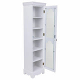 Cupboard Alexandra House Living White Mirror MDF Wood 20 x 98 x 24 cm-5