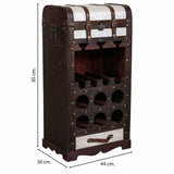 Bottle rack Alexandra House Living Brown PVC Wood Metal Cloth 30 x 85 x 44 cm Chest-5