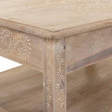 Centre Table Alexandra House Living White Natural Mango wood MDF Wood 60 x 40 x 86 cm-1