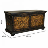 Chest Alexandra House Living Black Iron Mango wood 40 x 47 x 101 cm-5