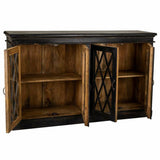 Sideboard Alexandra House Living Black Glass Mango wood 40 x 100 x 170 cm-6