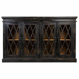 Sideboard Alexandra House Living Black Glass Mango wood 40 x 100 x 170 cm-5