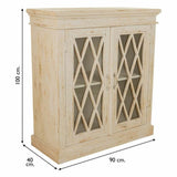 Hall Alexandra House Living White Glass Iron Mango wood 40 x 100 x 90 cm-4