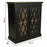 Hall Alexandra House Living Black Glass Iron Mango wood 40 x 100 x 90 cm-4