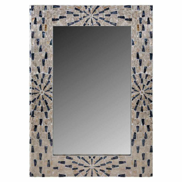 Wall mirror Alexandra House Living Grey Cream MDF Wood 70 x 3 x 100 cm-0