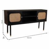 Sideboard Alexandra House Living Black Pine MDF Wood 38 x 81 x 152 cm-3