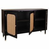 Sideboard Alexandra House Living Black Pine MDF Wood 38 x 91 x 152 cm-5