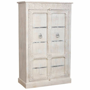 Wardrobe Alexandra House Living White Mango wood 98 x 160 x 46 cm-0