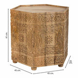 Centre Table Alexandra House Living Brown Mango wood 45 x 41 x 45 cm Traditional style-4