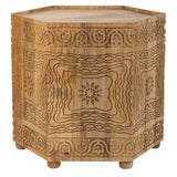 Centre Table Alexandra House Living Brown Mango wood 45 x 41 x 45 cm Traditional style-3