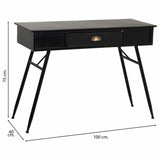 Hall Table with Drawers Alexandra House Living Black Metal 40 x 75 x 100 cm-5