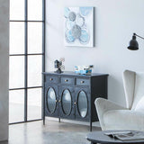 Sideboard Alexandra House Living Black Metal Glass 40 x 80 x 100 cm-8