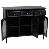 Sideboard Alexandra House Living Black Metal Glass 40 x 80 x 100 cm-7