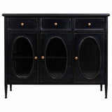 Sideboard Alexandra House Living Black Metal Glass 40 x 80 x 100 cm-5