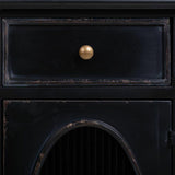 Sideboard Alexandra House Living Black Metal Glass 40 x 80 x 100 cm-2