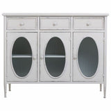 Sideboard Alexandra House Living White Metal Glass 40 x 80 x 100 cm-5