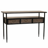 Hall Table with Drawers Alexandra House Living Brown Metal 42 x 80 x 122 cm-0