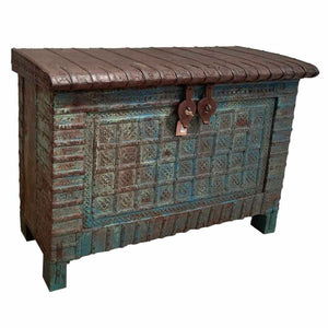 Chest Alexandra House Living Blue Mango wood 44 x 90 x 132 cm-0