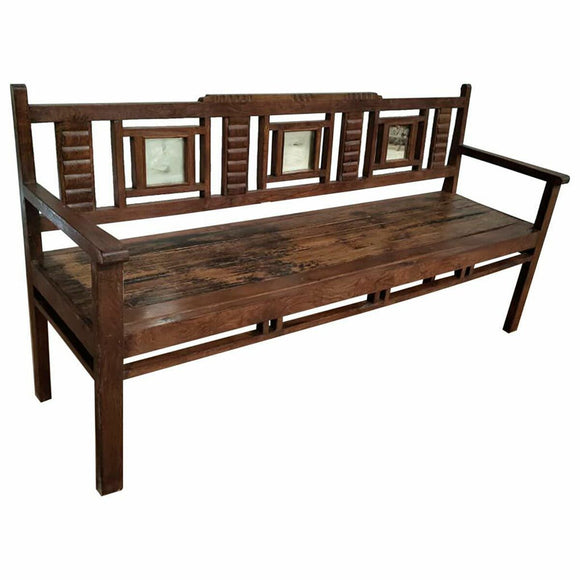 Bench Alexandra House Living Brown Recycled Wood 58 x 95 x 183 cm-0