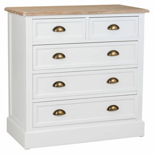 Chest of drawers Alexandra House Living White Brown Zinc Alloy MDF Wood 40 x 80 x 80 cm-0