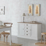 Sideboard Alexandra House Living White Brown Zinc Alloy MDF Wood 40 x 82 x 124 cm-8