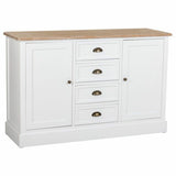 Sideboard Alexandra House Living White Brown Zinc Alloy MDF Wood 40 x 82 x 124 cm-0