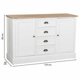 Sideboard Alexandra House Living White Brown Zinc Alloy MDF Wood 40 x 82 x 124 cm-6