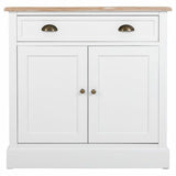 Hall Table with Drawers Alexandra House Living White Brown Zinc Alloy MDF Wood 39 x 80 x 82 cm-5