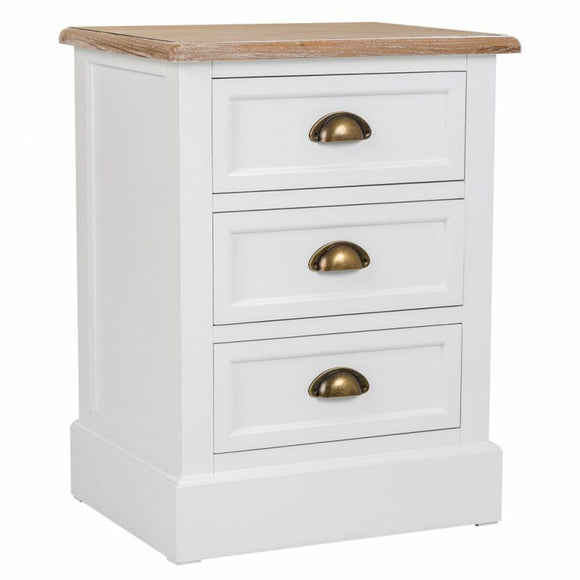 Nightstand Alexandra House Living White Brown 35 x 60 x 45 cm-0