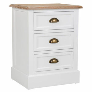 Nightstand Alexandra House Living White Brown 35 x 60 x 45 cm-0