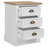 Nightstand Alexandra House Living White Brown 35 x 60 x 45 cm-6