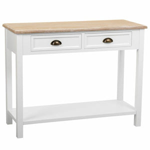 Hall Table with Drawers Alexandra House Living White Brown Zinc Alloy MDF Wood 40 x 78 x 100 cm-0