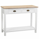 Hall Table with Drawers Alexandra House Living White Brown Zinc Alloy MDF Wood 40 x 78 x 100 cm-0