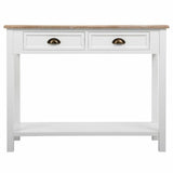 Hall Table with Drawers Alexandra House Living White Brown Zinc Alloy MDF Wood 40 x 78 x 100 cm-3