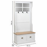 Hall Table with Drawers Alexandra House Living White Brown Zinc Alloy MDF Wood 39 x 184 x 92 cm-6