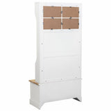 Hall Table with Drawers Alexandra House Living White Brown Zinc Alloy MDF Wood 39 x 184 x 92 cm-4