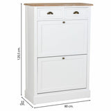 Shoe cupboard Alexandra House Living White Brown 33 x 120 x 80 cm-7