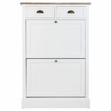 Shoe cupboard Alexandra House Living White Brown 33 x 120 x 80 cm-6