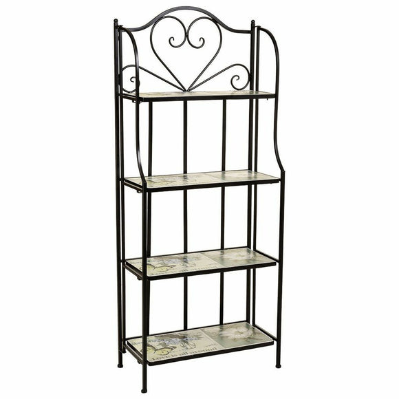 Shelves Alexandra House Living Black Iron Ironwork Tile 27 x 133 x 57 cm-0