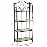 Shelves Alexandra House Living Black Iron Ironwork Tile 27 x 133 x 57 cm-6